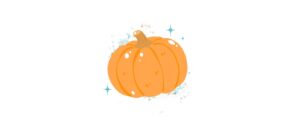 orange pumpkin with blue sparkles