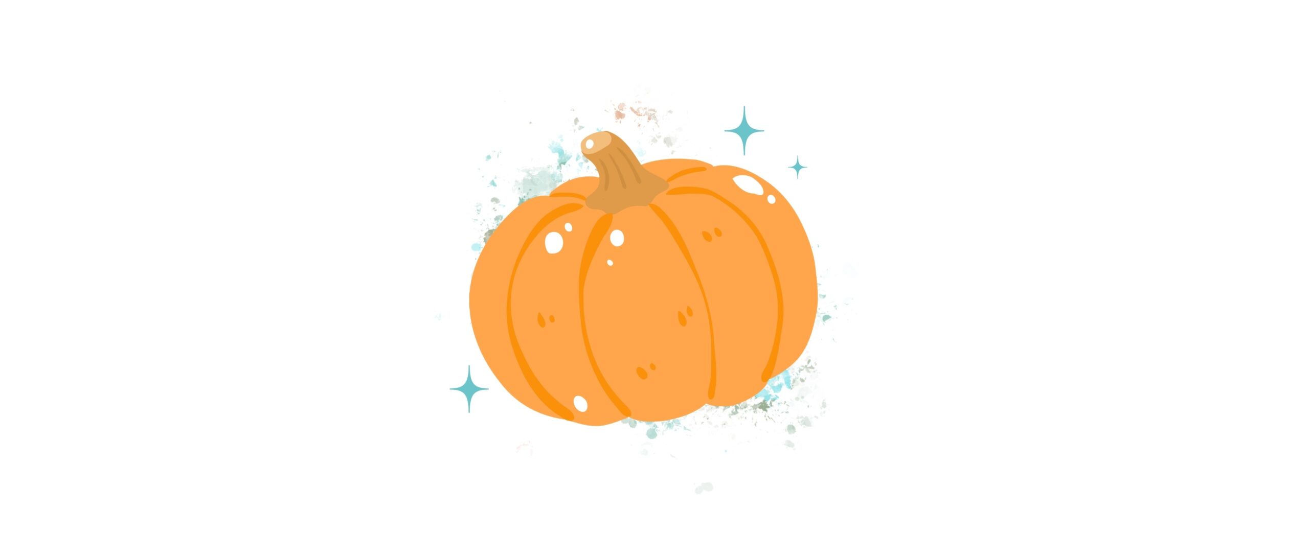 orange pumpkin with blue sparkles