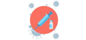 vaccine and medication with microbe background