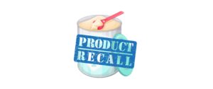 words "product recall" over a can of infant formula