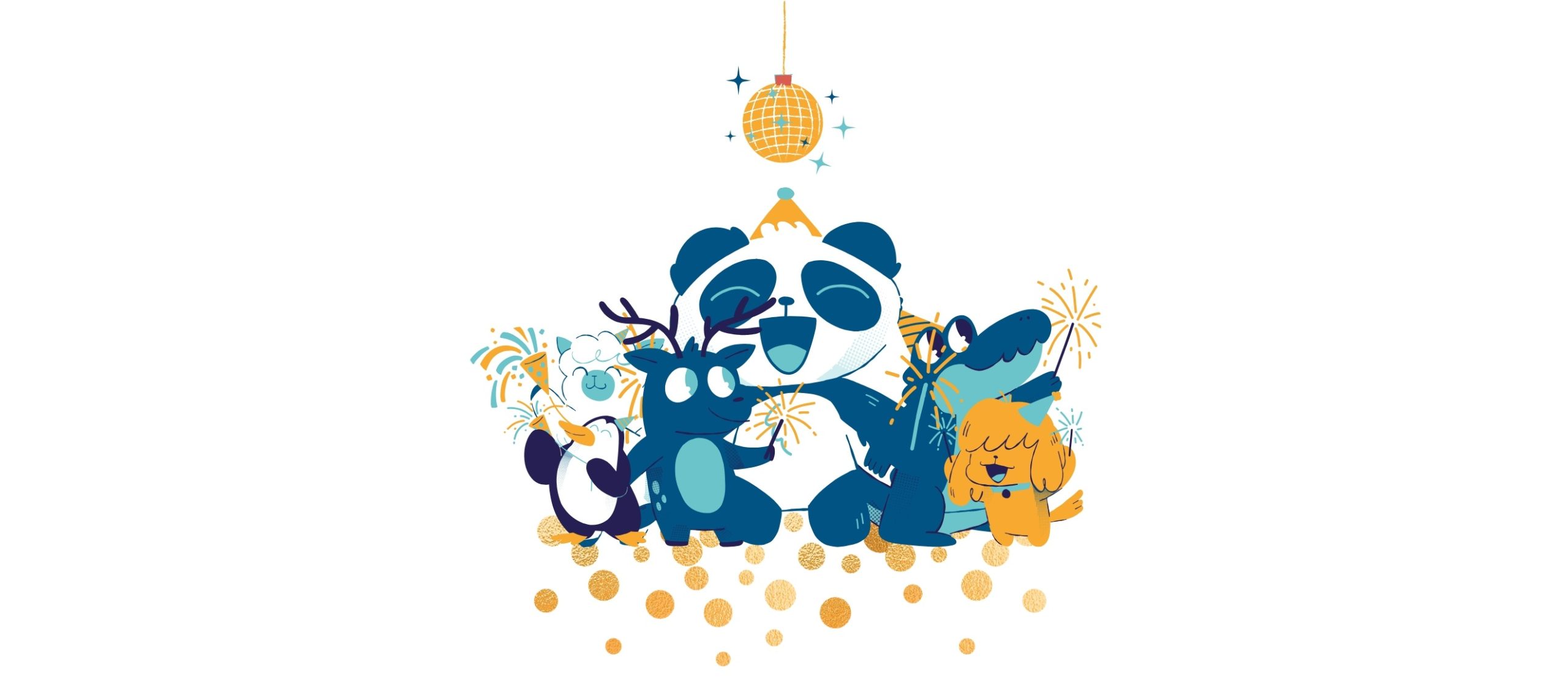 animals celebrating new years