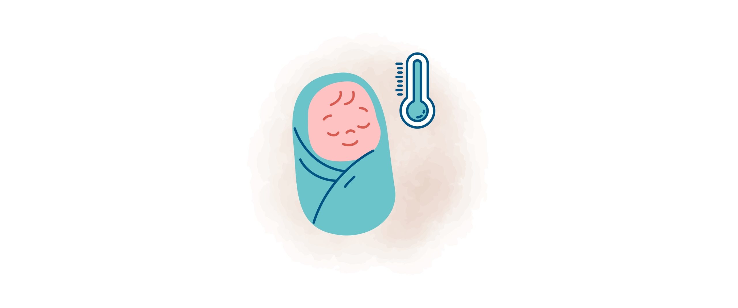 infant with temperature gauge