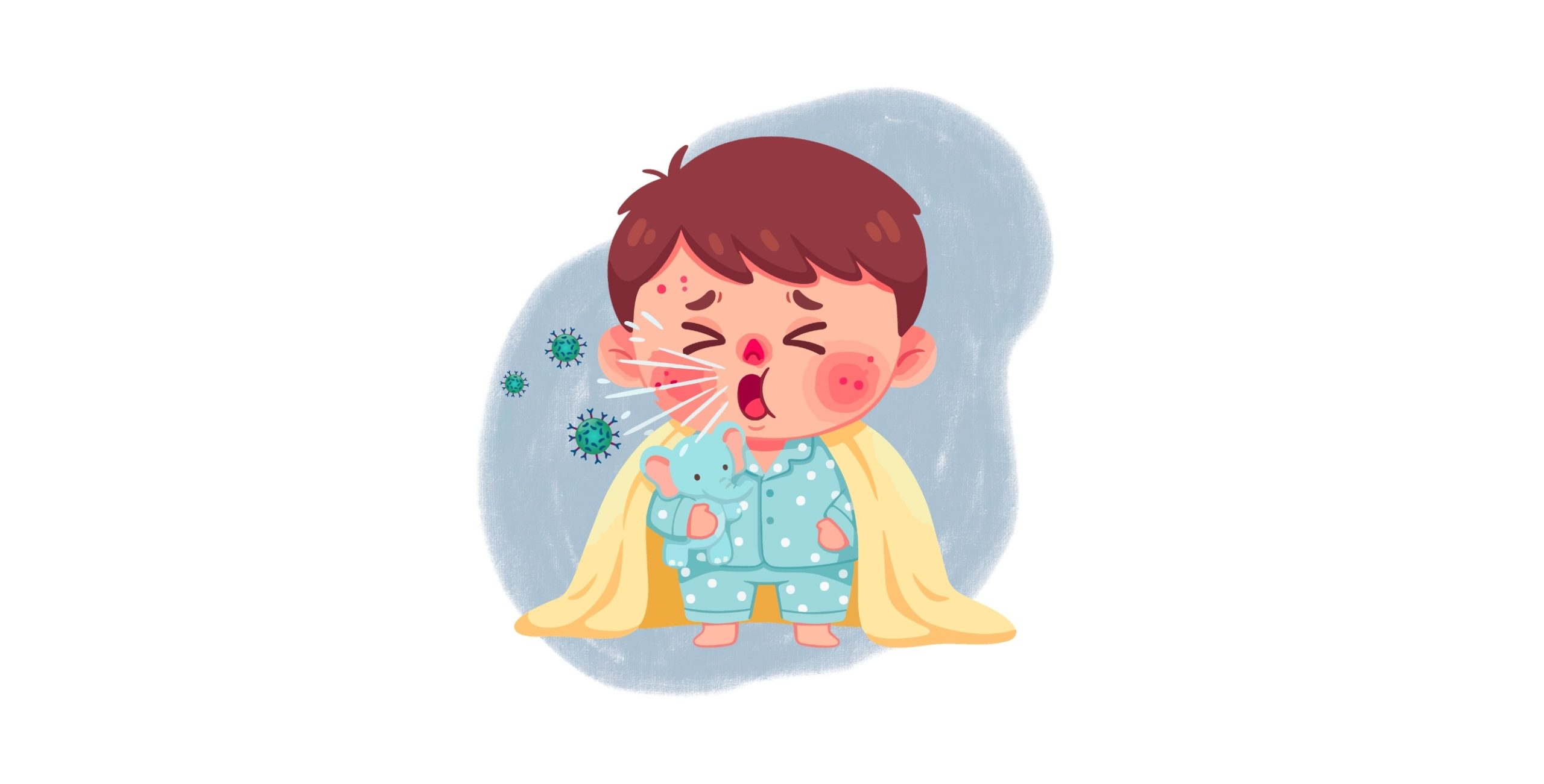 coughing child with measles virus